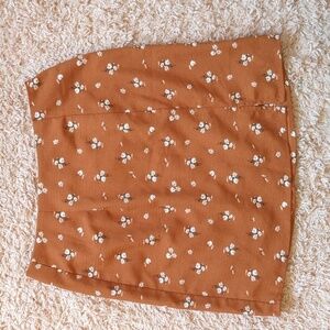 Aeropastale Orange Floral Mini Pencil Skirt‎ XS